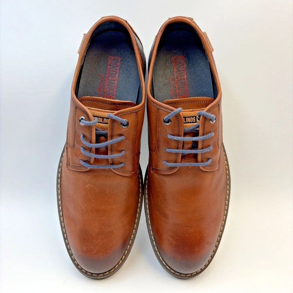 Pikolinos York Oxfords Men's Lace Up Brown Leather Shoes EU 42 US 8.5 Portugal